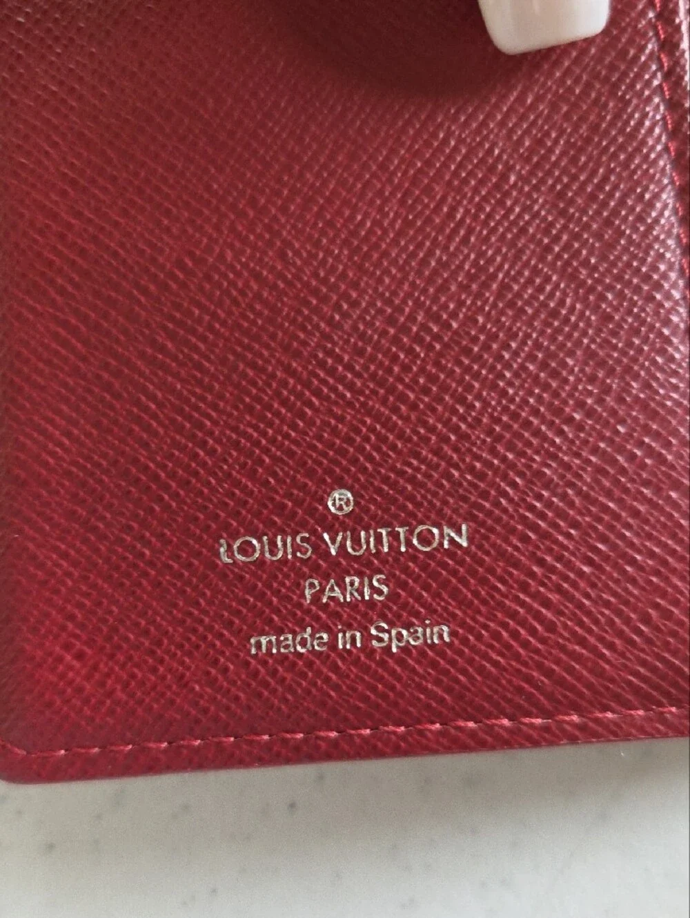 Louis Vuitton Red Epi Textured Leather Folio Phone Case with Snap Strap